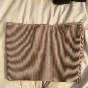 Babaton Bandeau Crop Top Beige